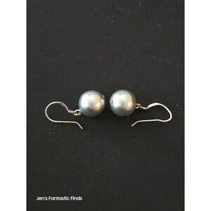 925 Sterling Silver Pearl‎ Hook Back Earrings